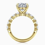 14K Yellow Gold Shared- Prong Diamond Semi-Mount Ring