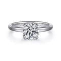 14K White Gold Hidden Halo Solitaire Mounting