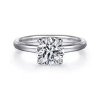 14K White Gold Hidden Halo Solitaire Mounting