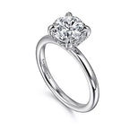 14K White Gold Hidden Halo Solitaire Mounting