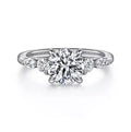 14K White Gold Five Stone Semi-Mount Ring