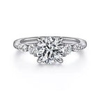 14K White Gold Five Stone Semi-Mount Ring