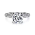 14K White Gold Pave Semi-Mount Ring