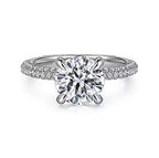 14K White Gold Pave Semi-Mount Ring