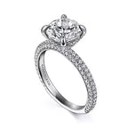 14K White Gold Pave Semi-Mount Ring