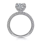 14K White Gold Pave Semi-Mount Ring