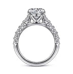 14K White Gold Shared Prong Semi-Mount Ring