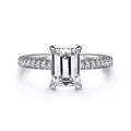 14K White Gold Under Halo Semi- Mount Ring