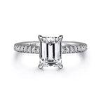14K White Gold Under Halo Semi- Mount Ring