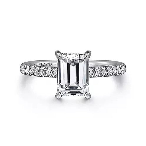 14K White Gold Under Halo Semi- Mount Ring