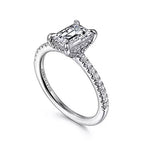 14K White Gold Under Halo Semi- Mount Ring