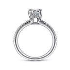 14K White Gold Under Halo Semi- Mount Ring