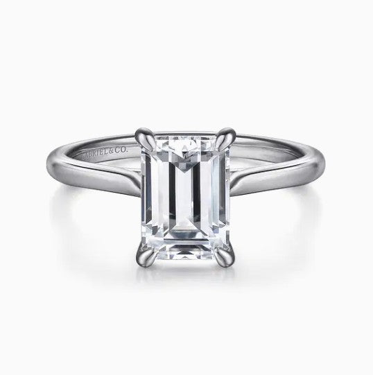 14K White Gold Cathedral Solitaire Mounting