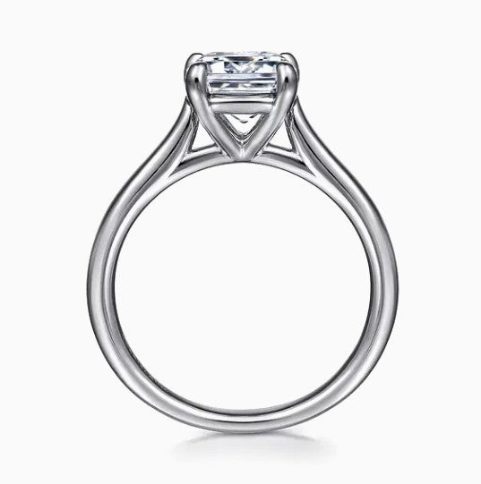 14K White Gold Cathedral Solitaire Mounting
