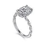 14K White Gold Under Halo Semi-Mount Ring