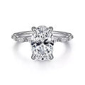 14K White Gold Under Halo Semi-Mount Ring