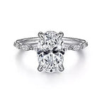 14K White Gold Under Halo Semi-Mount Ring