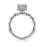 14K White Gold Under Halo Semi-Mount Ring