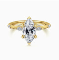 14K Gold Demi Marquise Semi-Mount Ring