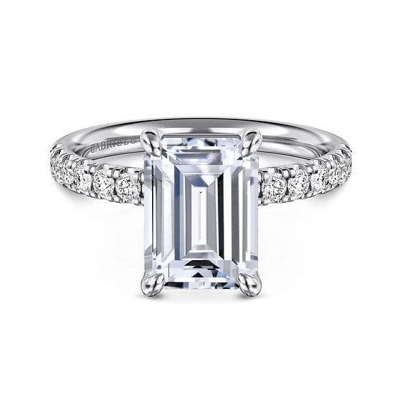 14K White Gold Traditional Diamond Semi-Mount Ring