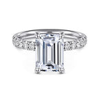 14K White Gold Traditional Diamond Semi-Mount Ring