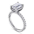 14K White Gold Traditional Diamond Semi-Mount Ring