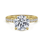 14K Yellow Gold Traditional Diamond Semi-Mount Ring