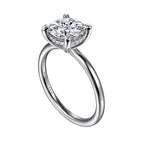 14K White Gold Hidden Halo Solitaire Mounting