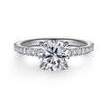 14K White Gold Hidden Halo Semi-Mount Ring