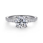 14K White Gold Hidden Halo Semi-Mount Ring