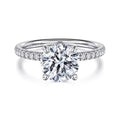 14K White Gold Hidden Halo Semi-Mount Ring