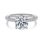 14K White Gold Hidden Halo Semi-Mount Ring