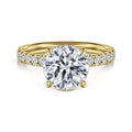 14K Yellow Gold Hidden Halo Semi-Mount Ring