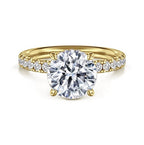 14K Yellow Gold Hidden Halo Semi-Mount Ring