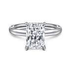 14K White Gold Hidden Halo Solitaire Mounting