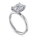 14K White Gold Hidden Halo Solitaire Mounting