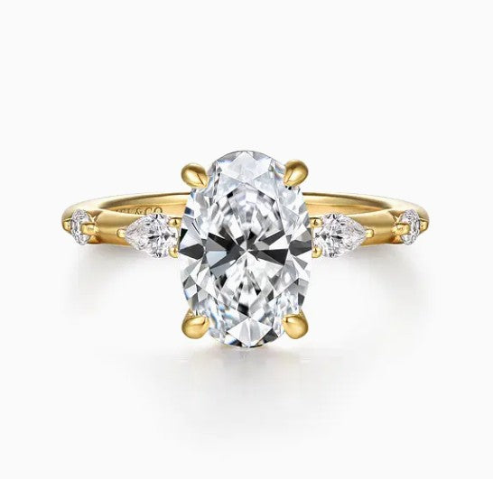 14K Yellow Gold Demi Semi-Mount Ring