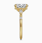 14K Yellow Gold Demi Semi-Mount Ring