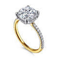 Two Tone 14K Yellow & White Gold Semi-Mount Ring