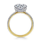 Two Tone 14K Yellow & White Gold Semi-Mount Ring