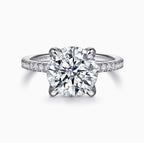 14K White Gold Hidden Halo Diamond Semi- Mount Ring