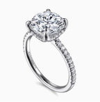 14K White Gold Hidden Halo Diamond Semi- Mount Ring
