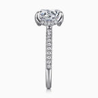 14K White Gold Hidden Halo Diamond Semi- Mount Ring