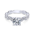 White 14 Karat Traditional Round Diamond Ring Size 6.5