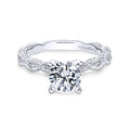White 14 Karat Traditional Round Diamond Ring Size 6.5