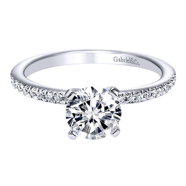 14K White Gold Diamond Engagement Ring