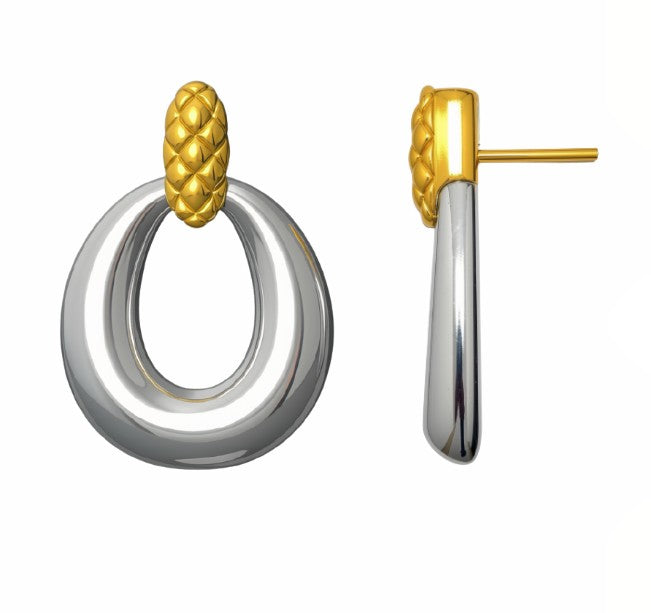 Sterling Silver & 14K Gold Drop Earrings