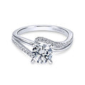 White 14 Karat Traditional Round Bypass Diamond Ring Size 6.5