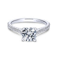 White 14 Karat Traditional Round Diamond Ring Size 6.5