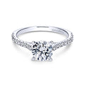 White 14 Karat Traditional Round Diamond Ring Size 6.5